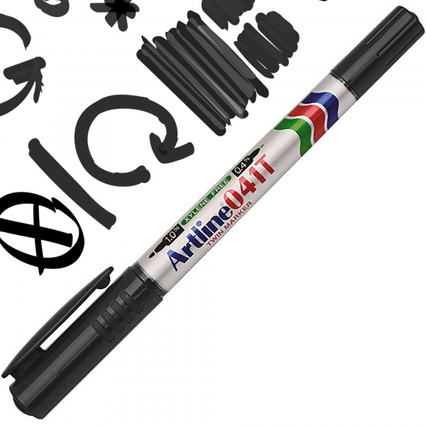 ARTLİNE EK-041T ÇİFT UÇLU PERMANENT MARKÖR 0.4-1mm SİYAH