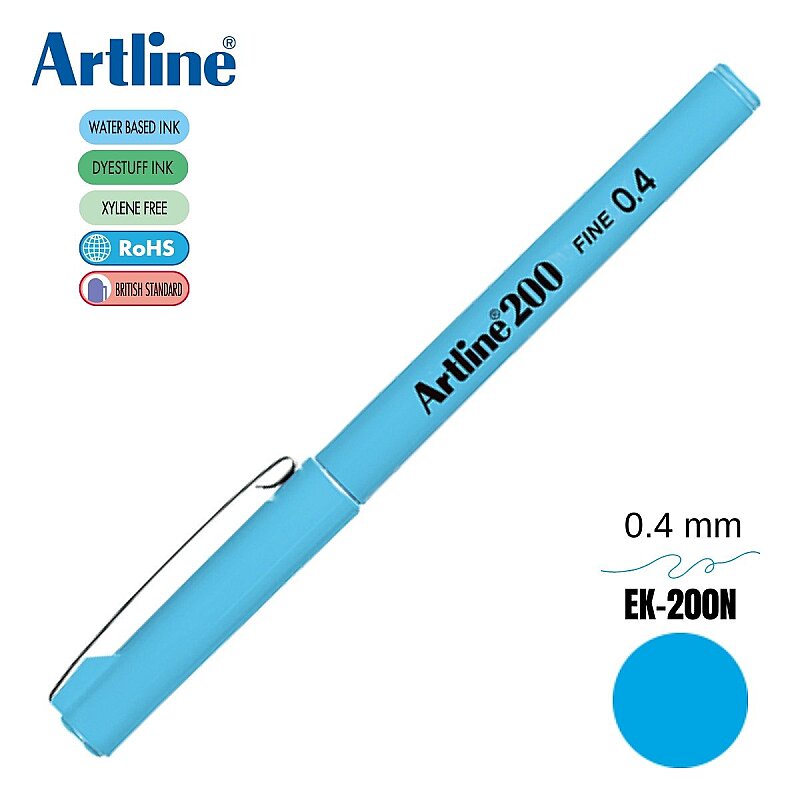 ARTLİNE EK-200N FİNELİNER KEÇE UÇLU KALEM 0.4mm AÇIK MAVİ (A-EK-200N L.BLUE)