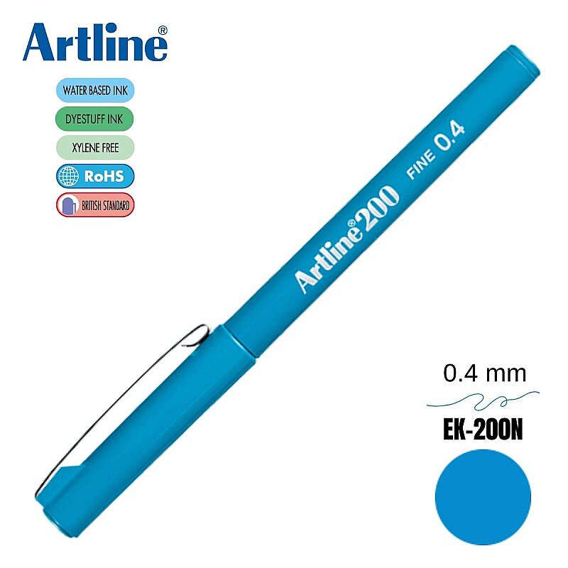 ARTLİNE EK-200N FİNELİNER KEÇE UÇLU KALEM 0.4mm GÖK MAVİSİ (A-EK-200N S.BLUE)