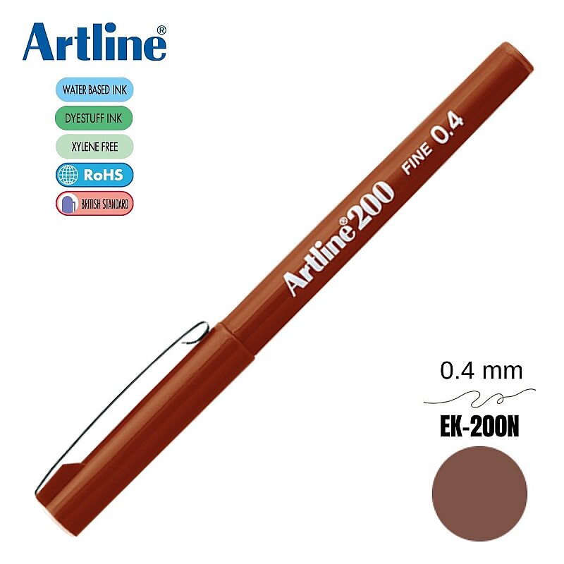 ARTLİNE EK-200N FİNELİNER KEÇE UÇLU KALEM 0.4mm KAHVE (A-EK-200N BROWN)