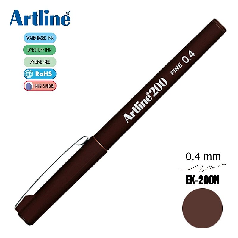 ARTLİNE EK-200N FİNELİNER KEÇE UÇLU KALEM 0.4mm KOYU KAHVE (A-EK-200N D.BROWN)