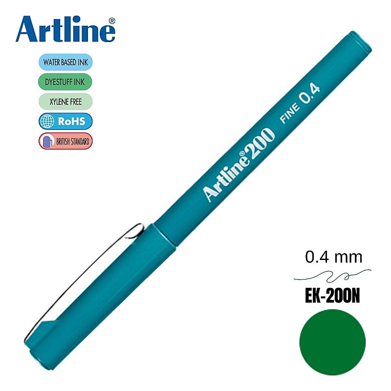 ARTLİNE EK-200N FİNELİNER KEÇE UÇLU KALEM 0.4mm KOYU YEŞİL (A-EK-200N D.GREEN)
