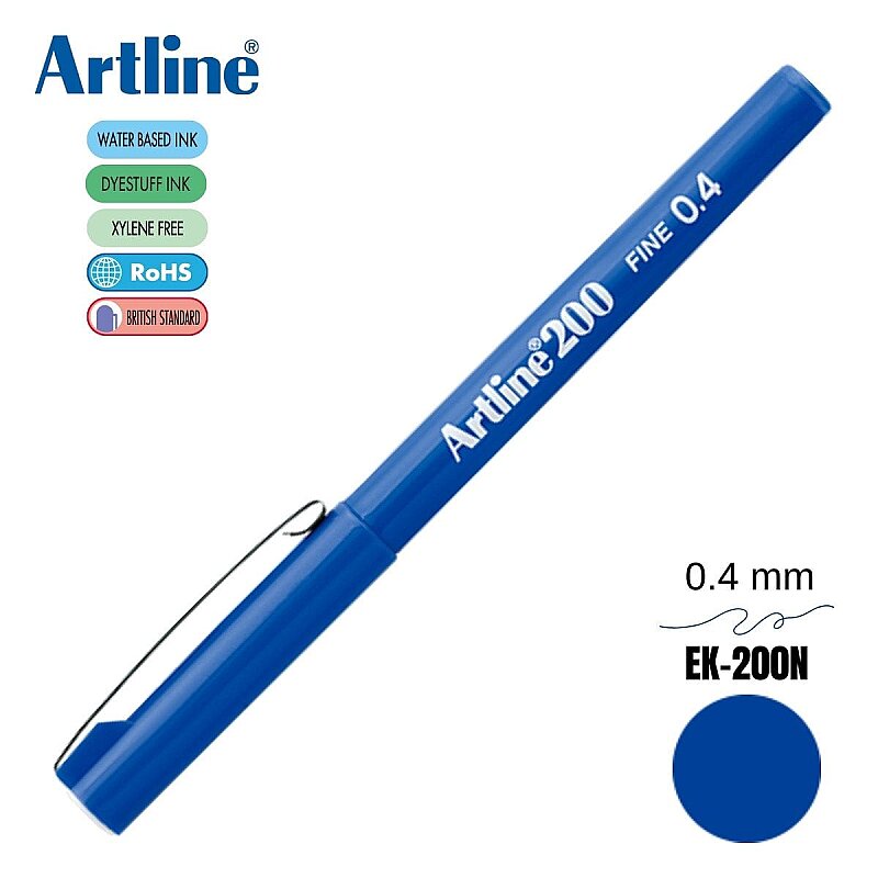 ARTLİNE EK-200N FİNELİNER KEÇE UÇLU KALEM 0.4mm MAVİ (A-EK-200N BLUE)