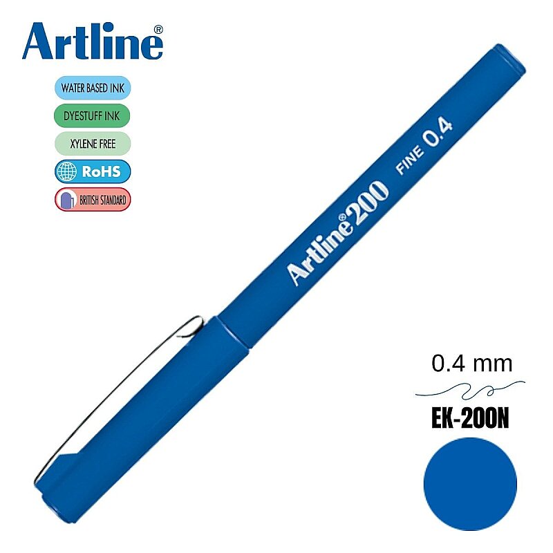 ARTLİNE EK-200N FİNELİNER KEÇE UÇLU KALEM 0.4mm ROYAL MAVİ (A-EK-200N R.BLUE)
