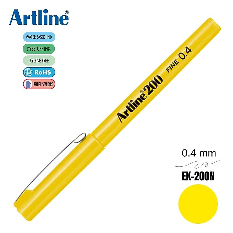 ARTLİNE EK-200N FİNELİNER KEÇE UÇLU KALEM 0.4mm SARI (A-EK-200N YELLOW)