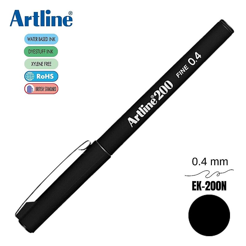 ARTLİNE EK-200N FİNELİNER KEÇE UÇLU KALEM 0.4mm SİYAH (A-EK-200N BLACK)