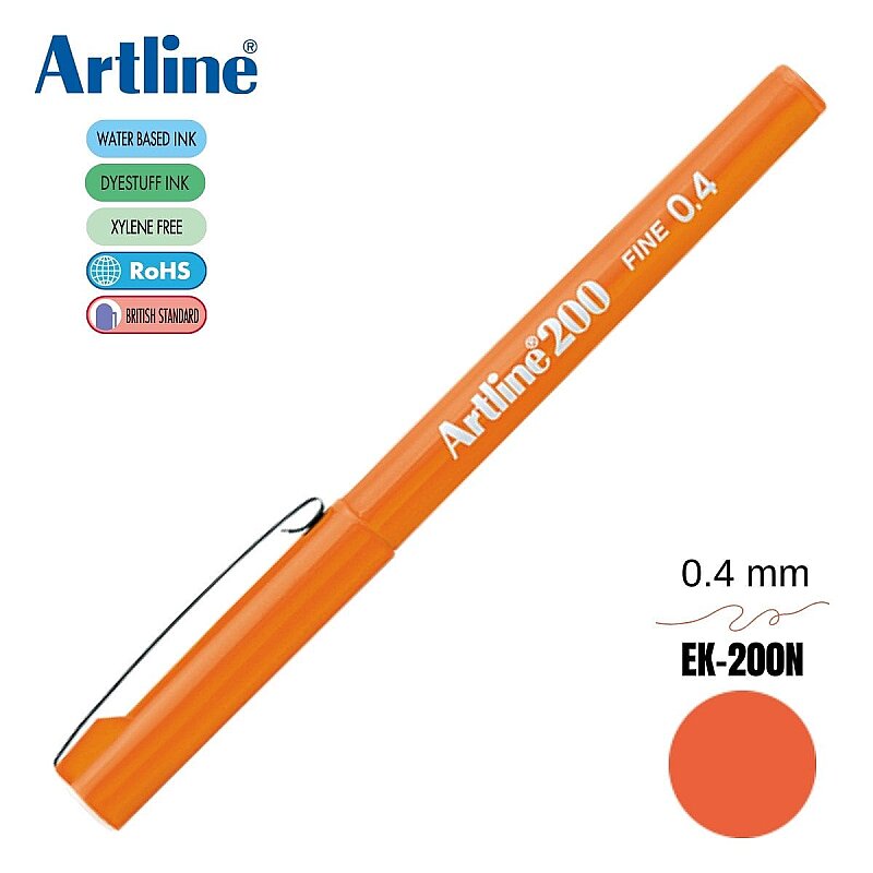ARTLİNE EK-200N FİNELİNER KEÇE UÇLU KALEM 0.4mm TURUNCU (A-EK-200N ORANGE)