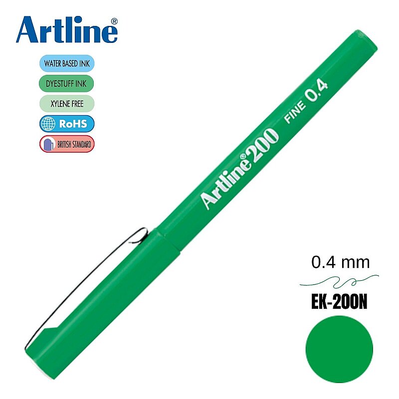 ARTLİNE EK-200N FİNELİNER KEÇE UÇLU KALEM 0.4mm YEŞİL (A-EK-200N GREEN)