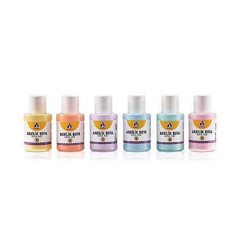 Adel Akrilik Boya 6 Renkx25ml Pastel Renkler (000049) - 1