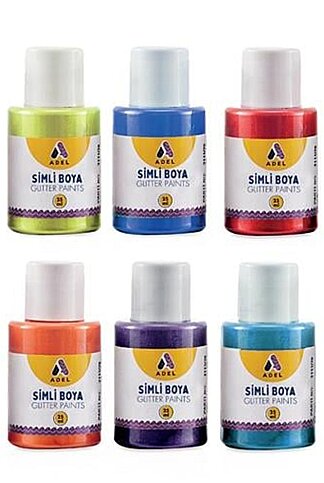 Adel Akrilik Boya 6 Renkx25ml Simli (000068) - 1