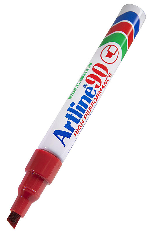 ARTLİNE EK-90 PERMANENT MARKÖR KOLİ KALEMİ KESİK UÇ 2-5mm KIRMIZI (A-EK-90 RED)