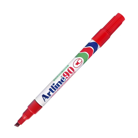 Artline Ek-90 Permanent Markör Koli Kalemi Kesik Uç Kırmızı - 1