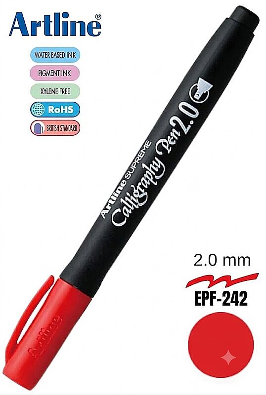 ARTLİNE EPF-242 SUPREME KALİGRAFİ KALEMİ 2mm KIRMIZI (A-EPF-242 RED)
