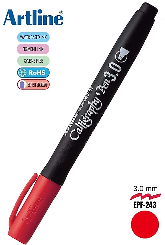 ARTLİNE EPF-243 SUPREME KALİGRAFİ KALEMİ 3mm KIRMIZI (A-EPF-243 RED)