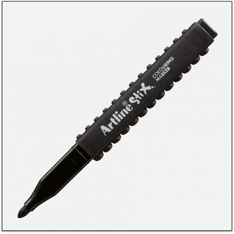 Artline Etx-300 Stix Coloring Markör Keçe Uçlu Boya Kalemi 1.2mm Siyah (A-Etx-300 Black) - 1