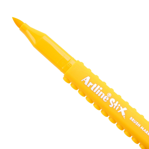 Artline Etx-F Stix Brush Markör Esnek Fırça Uçlu Keçeli Kalem Sarı (A-Etx-F Yellow) - 1