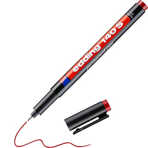 EDDİNG 140S ASETAT-CD KALEMİ 0.3mm KIRMIZI - 1