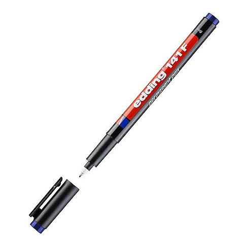 EDDİNG 141F ASETAT-CD KALEMİ 0.6mm MAVİ - 1