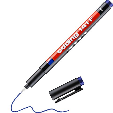 EDDİNG 141F ASETAT-CD KALEMİ 0.6mm MAVİ - 1