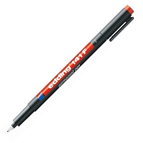 EDDİNG 141F ASETAT-CD KALEMİ 0.6mm KIRMIZI - 1