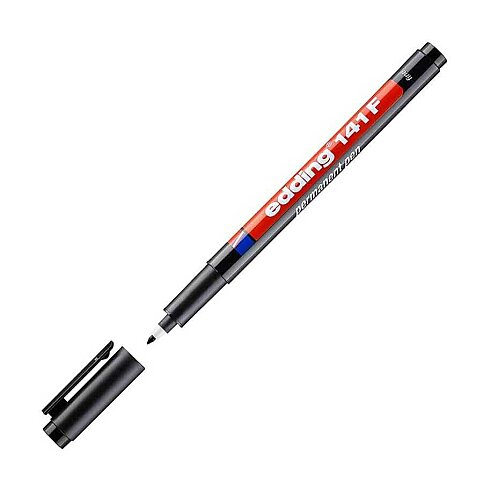 EDDİNG 141F ASETAT-CD KALEMİ 0.6mm SİYAH - 1