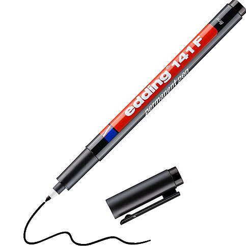 EDDİNG 141F ASETAT-CD KALEMİ 0.6mm SİYAH - 1