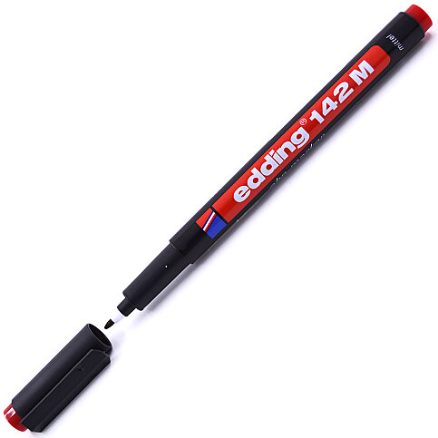 EDDİNG 142M ASETAT-CD KALEMİ 1mm KIRMIZI - 1