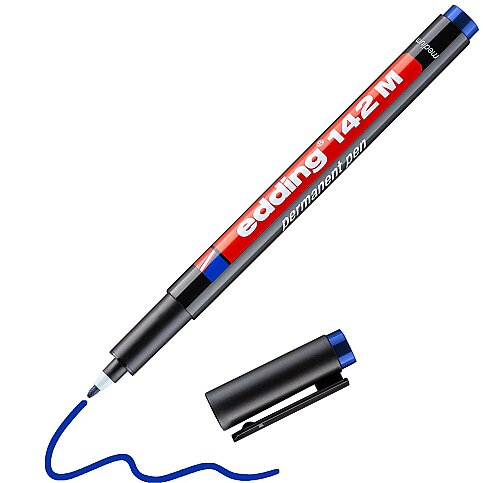 EDDİNG 142M ASETAT-CD KALEMİ 1mm MAVİ - 1