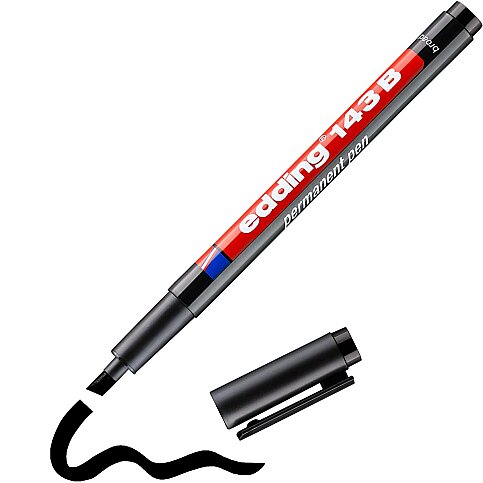 EDDİNG 143B ASETAT-CD KALEMİ 3mm SİYAH - 1