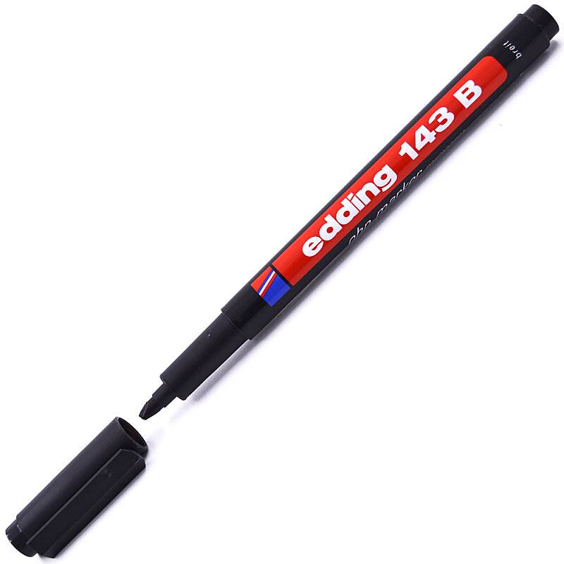 EDDİNG 143B ASETAT-CD KALEMİ 3mm SİYAH