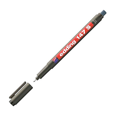 Edding 147S Asetat-Cd Kalemi 0.3mm Silgili Siyah - 3