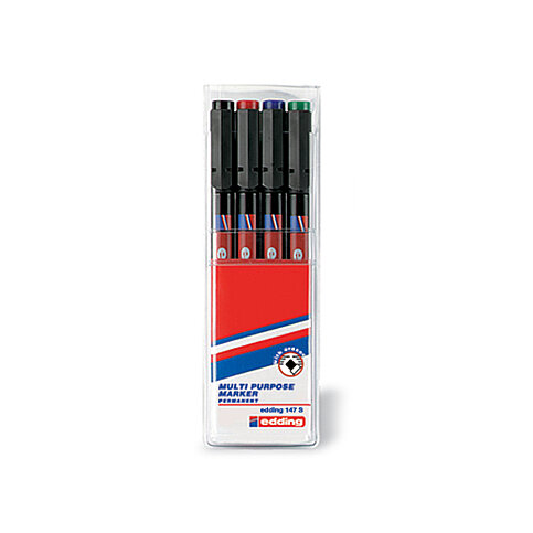 Edding 147S Asetat-Cd Kalemi 0.3mm Silgili Karışık 4lü - 1