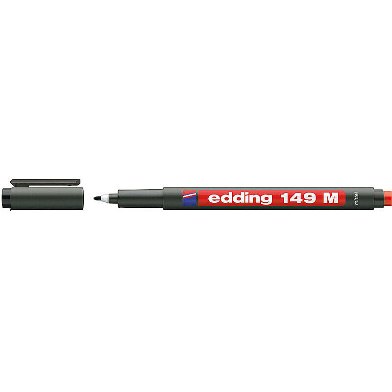 EDDİNG 149M ASETAT-CD KALEMİ 1mm SİLGİLİ KIRMIZI