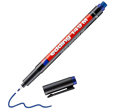EDDİNG 149M ASETAT-CD KALEMİ 1mm SİLGİLİ MAVİ - 1