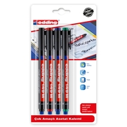Edding 149M Asetat-Cd Kalemi 1Mm Silgili Karışık 4Lü - EDDİNG