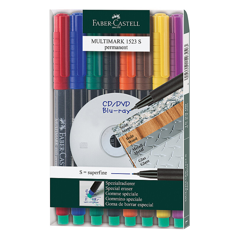FABER-CASTELL ASETAT-CD KALEMİ S 8 RENK (5017152309)