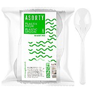 ASORTY LÜKS ŞEFFAF PLASTİK BÜYÜK BOY KAŞIK 50Lİ - ASORTY