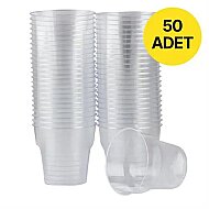ASORTY ŞEFFAF PLASTİK KRİSTAL BARDAK 180cc 50Lİ - ASORTY