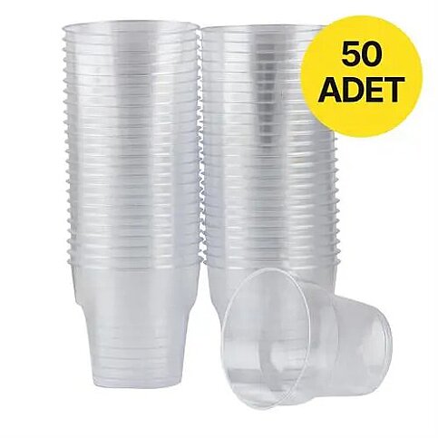 ASORTY ŞEFFAF PLASTİK KRİSTAL BARDAK 180cc 50Lİ - 1