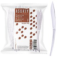 ASORTY UZAY ŞEFFAF PLASTİK BIÇAK 50Lİ - ASORTY
