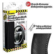 AUTOMİX 39509 SARMALI DİREKSİYON KILIFI DÜZ SİYAH - AUTOMİX