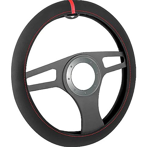 AUTOMİX 44338 ALCANTARA DİREKSİYON KILIFI TEK ÇİZGİ KIRMIZI - 1
