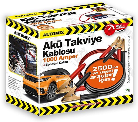 AUTOMİX 44414 AKÜ TAKVİYE KABLOSU 1000A (2500cc ve ÜZERİ ARAÇLAR İÇİN) - 1