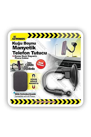 AUTOMİX 44542 KUĞU BOYNU MIKNATISLI TELEFON TUTUCU - 1