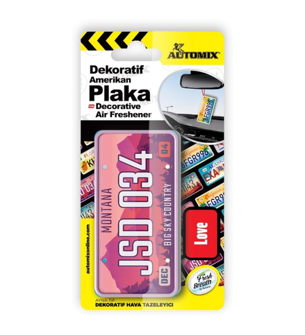 AUTOMİX 44619 AYNA TİP PLAKA DEKORATİF HAVA TAZELEYİCİ ARAÇ KOKUSU MONTANA LOVE AUTOMİX 44619 AYNA TİP PLAKA DEKORATİF HAVA TAZELEYİCİ ARAÇ KOKUSU MONTANA LOVE