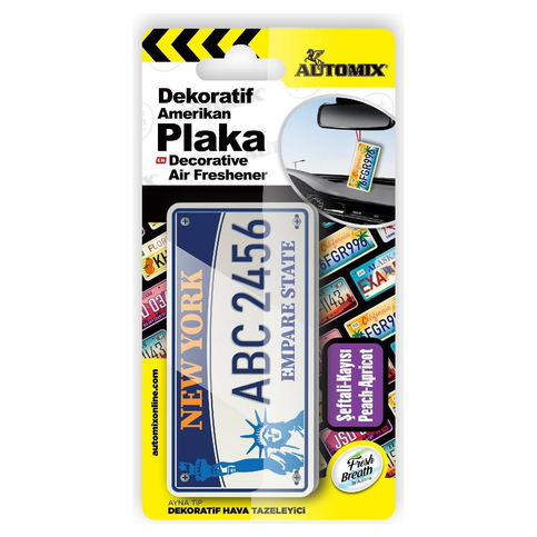 AUTOMİX 44622 AYNA TİP PLAKA DEKORATİF HAVA TAZELEYİCİ ARAÇ KOKUSU NEW YORK ŞEFTALİ KAYISI AUTOMİX 44622 AYNA TİP PLAKA DEKORATİF HAVA TAZELEYİCİ ARAÇ KOKUSU NEW YORK ŞEFTALİ KAYISI