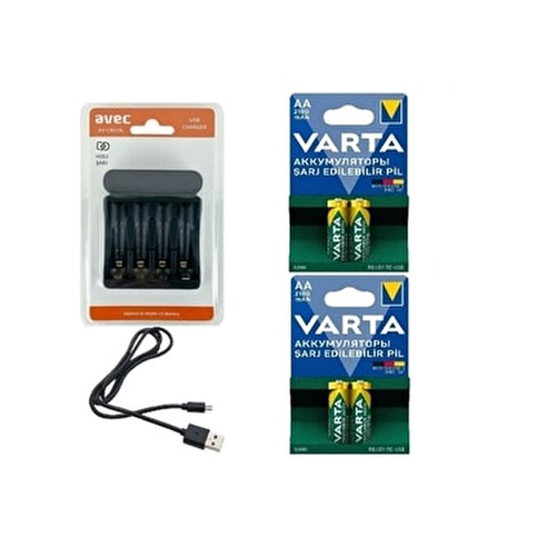 Avec Av-C9023L 4Lü Hızlı Pil Şarj Cihazı Aa/Aaa Usb - 1