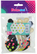 Balonevi Çepeçevre Floresan Puantiye Baskılı Balon Beyaz 8Li (7993) - 1