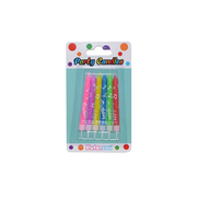 Balonevi Happy Birthday Altlıklı Mum Karışık Renk 6Lı Blister (9966) - BALONEVİ