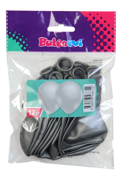 BALONEVİ METALİK BALON SİLVER 12Lİ (8754)